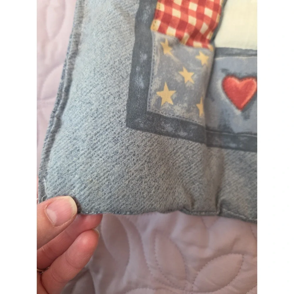 Blue Jean Teddy Bear Baby Comforter Crib Quilt Baby Album Daisy Kingdom 42x32